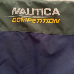 Nautica Competition Warm Up, Jogger, Athletic Wear Navy, Zipper Leg, Lined Sz XL